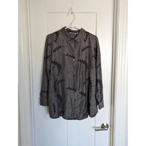 Soft Surroundings Papyrus Chambray Button Down Shirt sz L